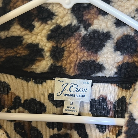 J. Crew Teddy Jacket Brown and Black Leopard Print Oversized Fit - Picture 6 of 8